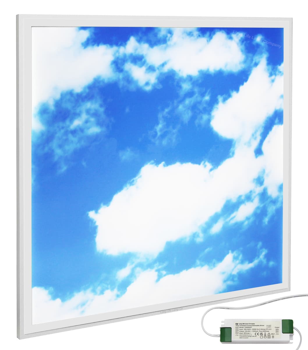 Dimmable 40w Sky LED Recessed Ceiling Panel 600 X 600 Cloud Scene SKY01 With Dimmable Transformer