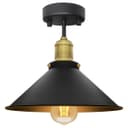 Modern Vintage Industrial Flush Mount Brass Black Scone Ceiling Light Shade