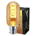 4w LED Vintage Spiral Filament Bulb Smoked Gold Glass B22 Teardrop T45
