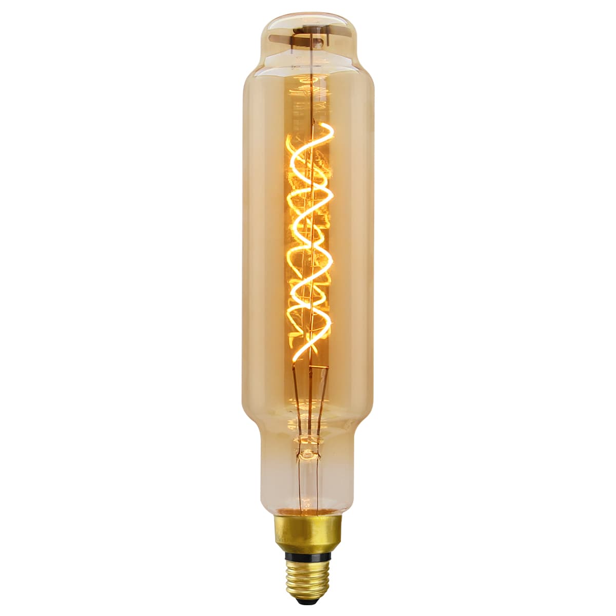 LED Light Bulb Vintage Tubular Spiral Filament Smoked Gold Glass 4W E27