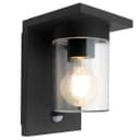 Outdoor PIR Wall Light Lantern Black Clear Lamp Shade ZLC384SEN with 4w LED Warm White