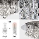 Modern Elegant Round Chandelier Ceiling Light Crystal Droplets 