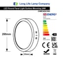 24w LED Round Surface Mount Ceiling Panel Light 6500K 