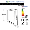 24w LED Square Surface Mount Ceiling Panel Down Light Cool White 6500K 