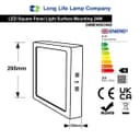 24w Square LED Ceiling Light Surface Mount Warm White 
