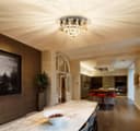 Modern Elegant Round Chandelier Ceiling Light Crystal Droplets 