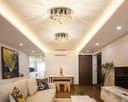 Modern Elegant Round Chandelier Ceiling Light Crystal Droplets 