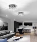 Modern Elegant Round Chandelier Ceiling Light Crystal Droplets 