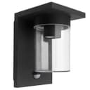 Outdoor PIR Wall Light Lantern Black Clear Lamp Shade ZLC384SEN with 4w LED Warm White