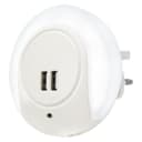1w White LED Night Light 2 USB Ports Automatic Sensor Dusk To Dawn A78B
