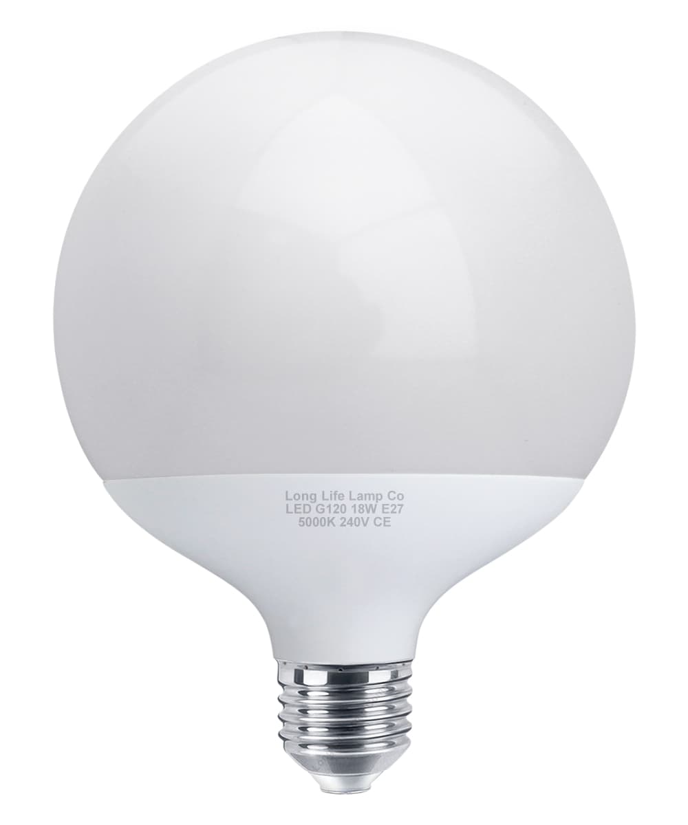 18w Round LED Globe Bulb E27 Edison Screw Base Cool White Equivalent To 162w