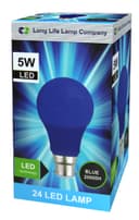 5w LED Blue GLS Light Bulb B22 Bayonet Cap