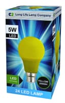 5w LED Yellow GLS Light Bulb B22 Bayonet Cap