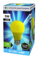 5w LED Yellow GLS Light Bulb E27 Edison Screw 
