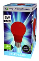 5w LED Red GLS Light Bulb E27 Edison Screw 
