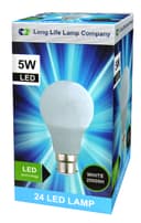 5w LED White GLS Light Bulb B22 Bayonet Cap