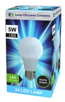 5w LED White GLS Light Bulb E27 Edison Screw