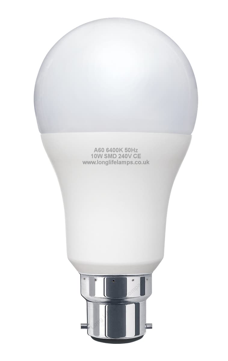 10w GLS LED Light Bulb Cool White B22 Bayonet A60