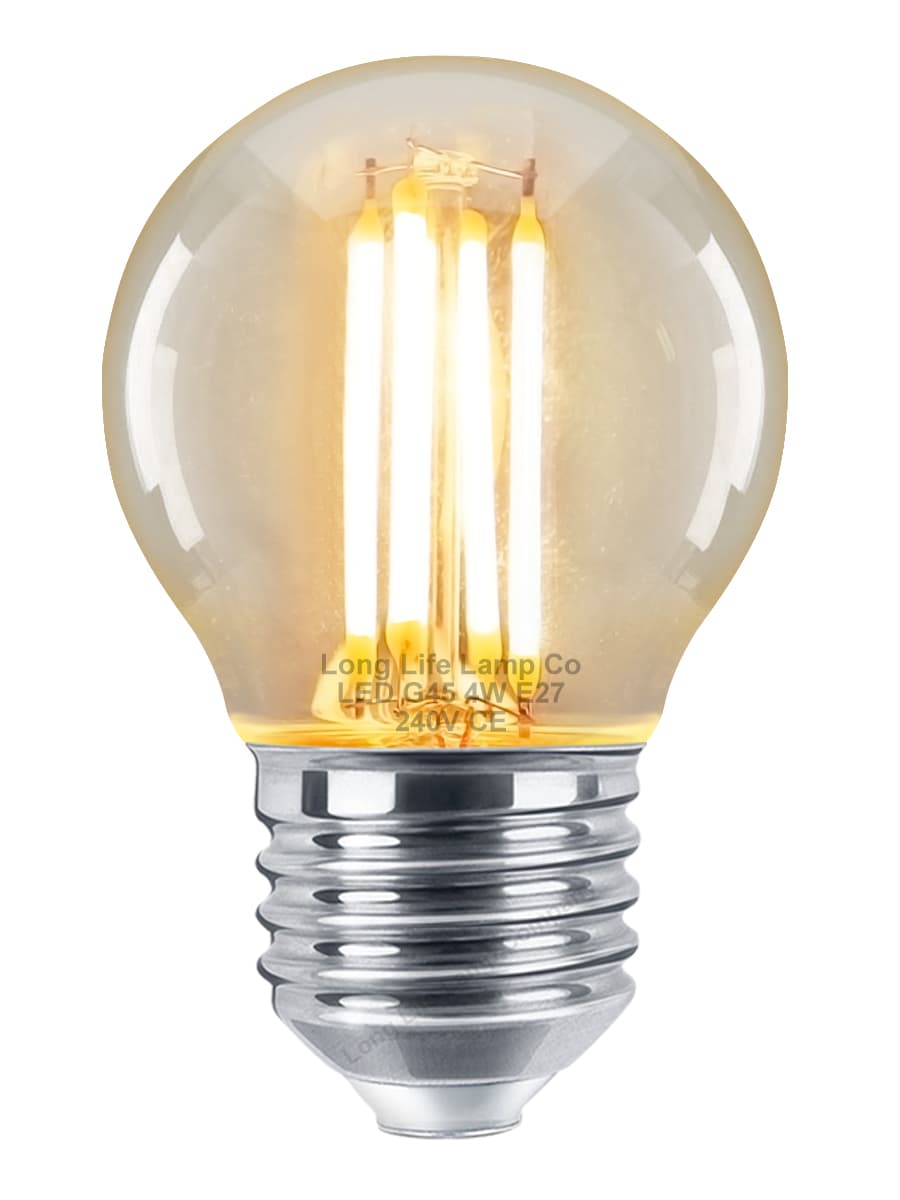 Filament Vintage 4w LED Golf Ball Light Bulb E27 Edison Screw Clear Glass