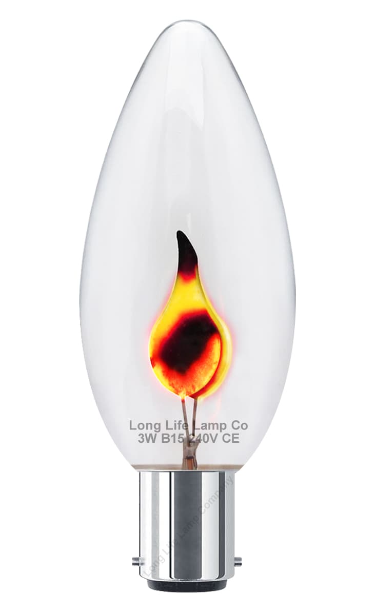 3w Flicker Flame Candle Light Bulb B15 Small Bayonet