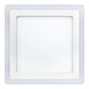 18w Square LED Ceiling Light Cool White with Blue Ambient Ring Surface Mount 