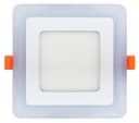 6w + 3w Square LED Ceiling Light Recessed Panel Dual Colour Cool White/Green