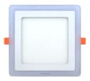 12w + 4w Square Recessed LED Ceiling Panel Light Dual Colour Cool White/Blue