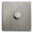 LED Dimmer Switch Brushed Chrome Screwless Finish 1 Gang Single Pole 100w N352DME