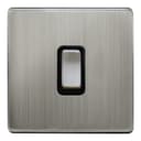 Light Switch 1 Gang 2 Way Gloss Brushed Chrome Wall Switch N302DME