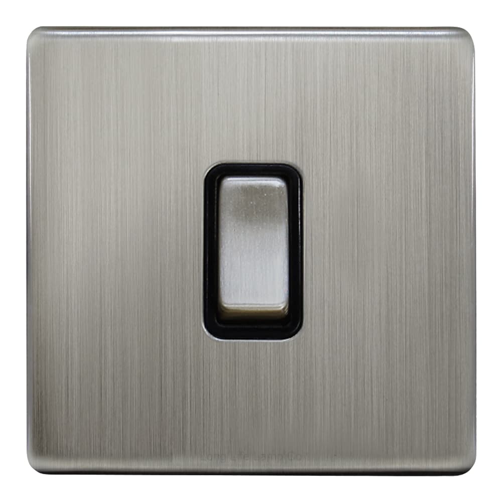 Light Switch 1 Gang 2 Way Gloss Brushed Chrome Wall Switch N302DME