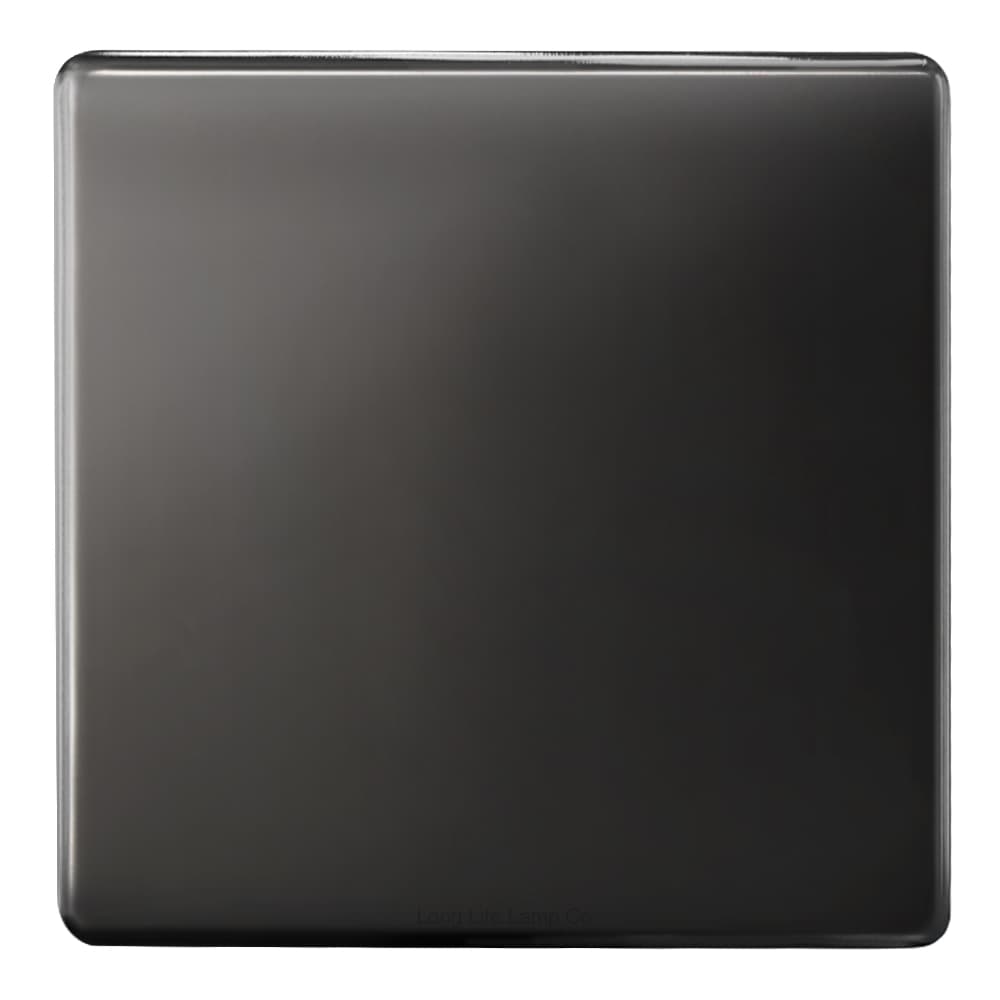 Modern Single Black Nickel Wall Blanking Plate Scewless Finish N401GME