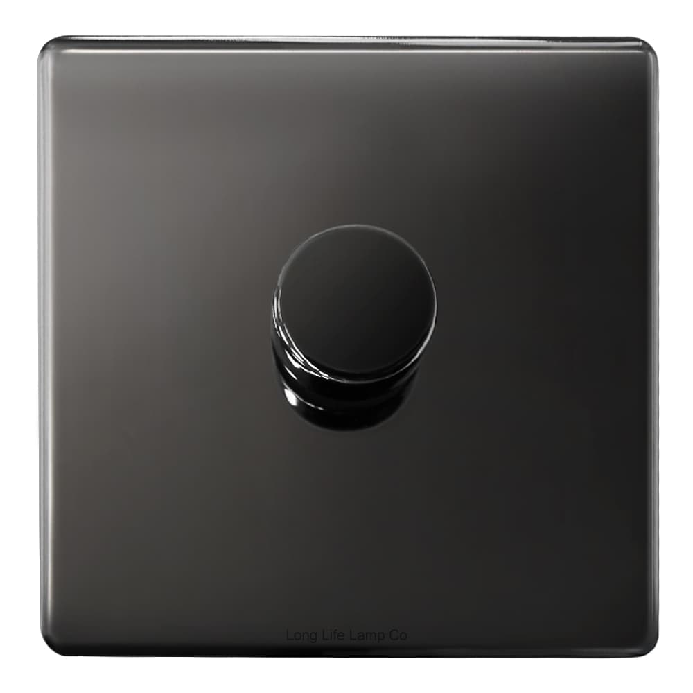 LED Dimmer Switch Black Nickel Screwless Finish 1 Gang Single Pole 100w N352GME