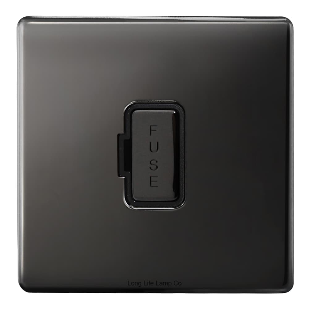 Metal Polish Black Nickel 13A Fused Spur Connection Unit Screwless Plate Finish N416GME