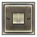 Brush Antique Brass Double Light Switch 2 gang 2 way 10amp BE304 KME