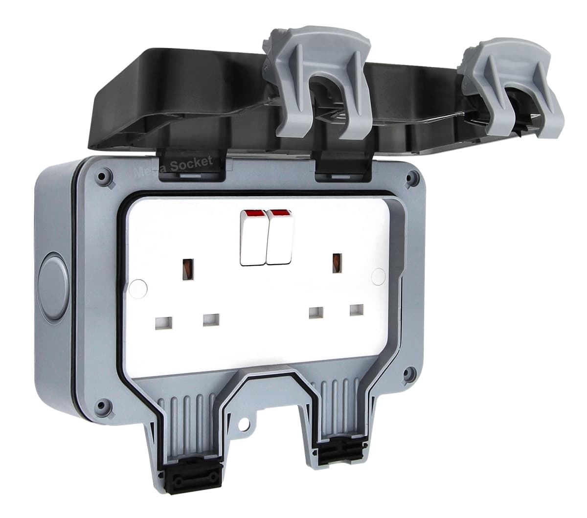 13A 2-Gang Weatherproof Outdoor Switched Socket IP66 Rated