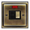 Brush Antique Brass 13amp Switched Fused Spur Connection Unit Neon Indicator BE419KME 