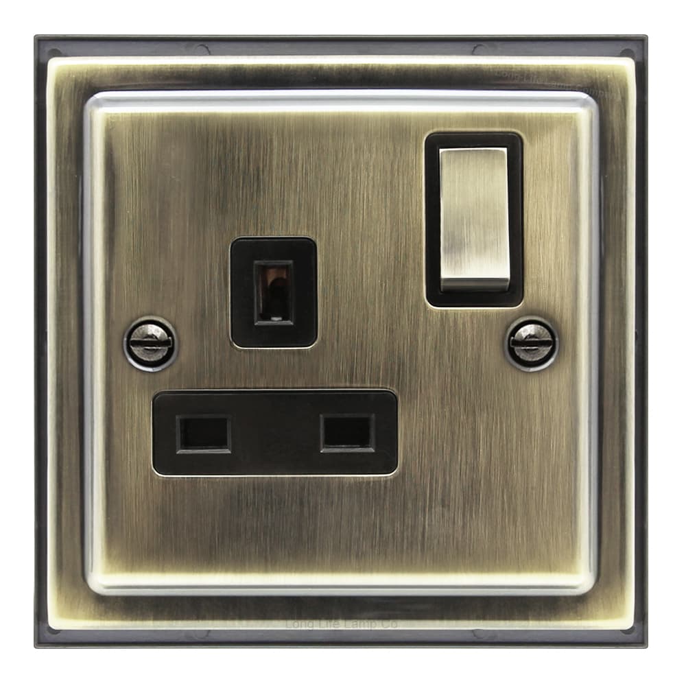 Brush Antique Brass Single Switch Socket 13amp Single Pole BE405KME 