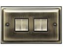 Brush Antique Brass Light Switch 4 Gang 10amp 2 Way BE308 KME 