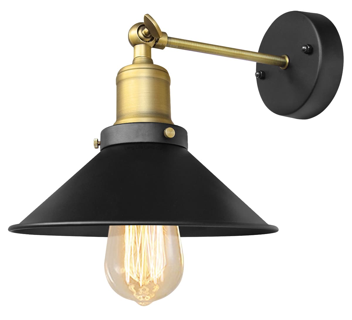 Modern Vintage Industrial Antique Brass Black Scone Wall Light Lamp Shade WD025
