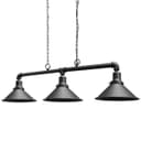 Industrial Suspended Ceiling Pendant 3 Lamp Black Metal Vintage Light Fitting 