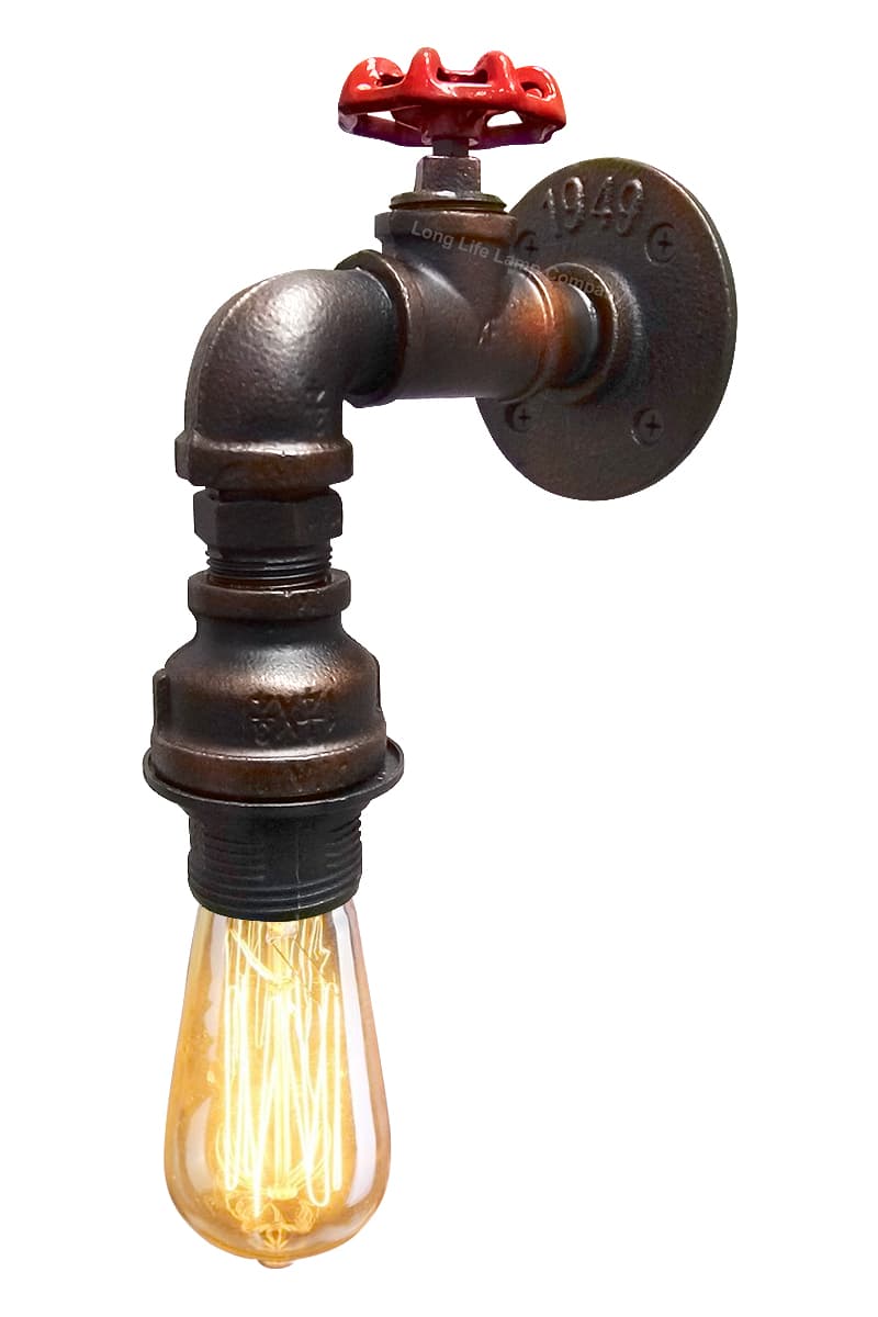 Industrial Single Head Rustic Water Pipe Wall Light Fixture