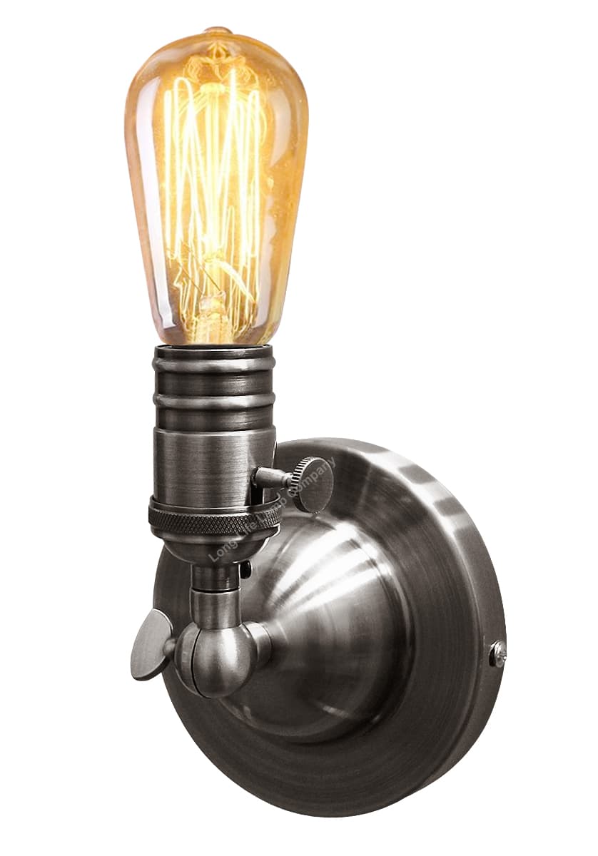Adjustable Vintage Candle Wall Light Fixture Pewter Grey 