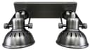 Vintage Twin Wall Light Dark Grey Pewter Finish Adjustable Swivel Spot Wall Light