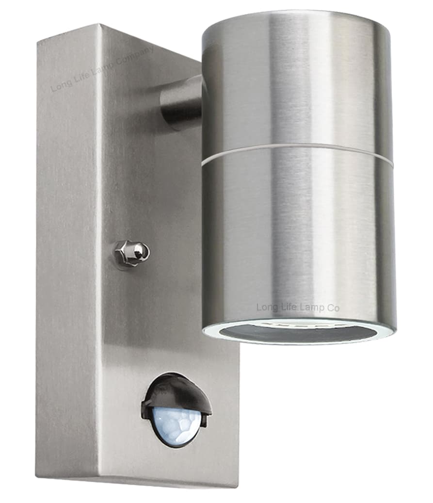 Single Outdoor Wall with PIR Movement Sensor Stainless Steel