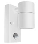 PIR Matt White Stainless Steel Single Outdoor Down Wall Light Movement Sensor ZLC057DSENW