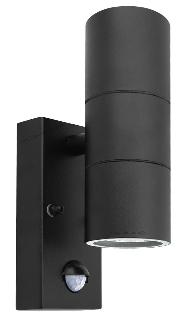 Black Double Outdoor Wall with PIR Movement Sensor Stainless Steel ZLC038DSEN 