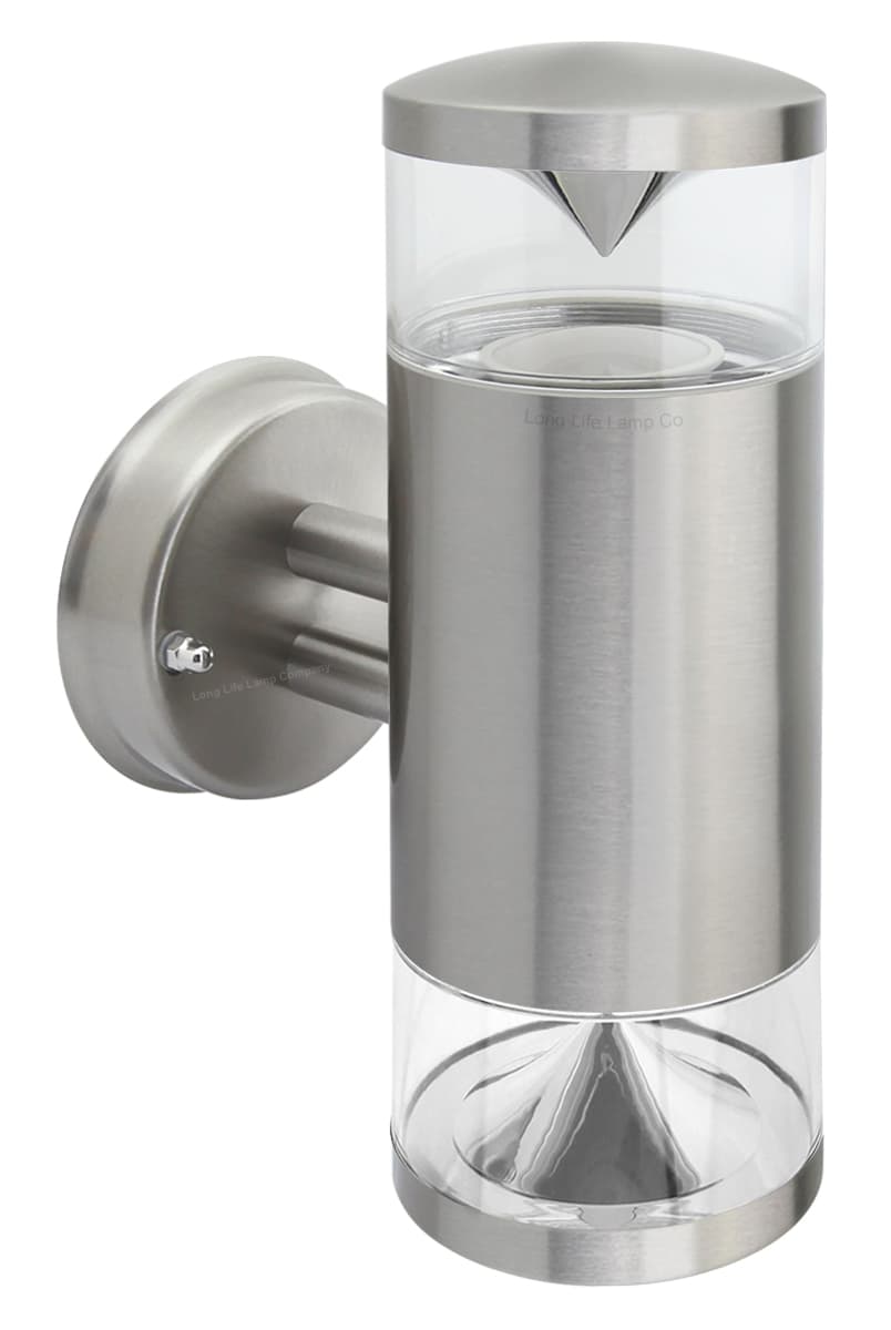 Modern Outdoor Wall Light Up Down Clear Diffuser Stainless Steel IP44 ZLC074