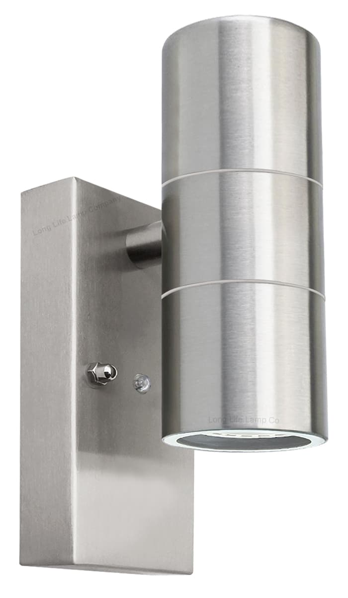Outdoor Up Down Wall Light Dusk Till Dawn Sensor Stainless Steel Finish ZLC0203DTD