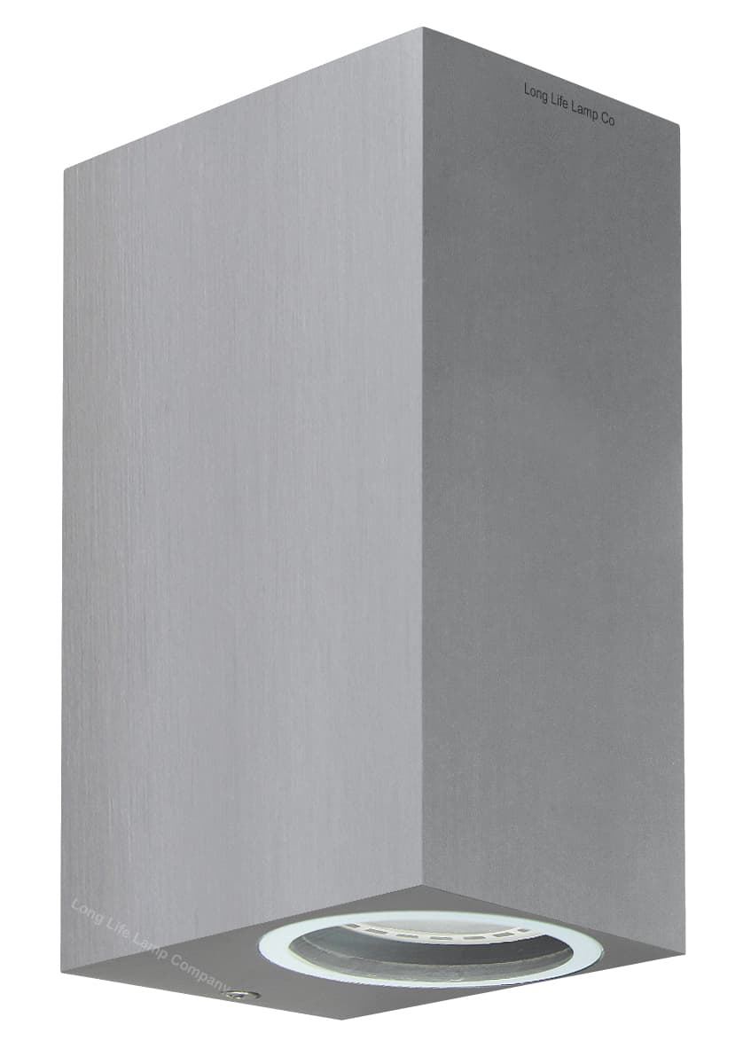 Modern Rectangular Up Down Aluminium Finish Outdoor Wall Light Fixture GU10 ZLC063AB 