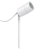 Outdoor Garden Spike Light Stainless Steel White Finish Adjustable Head IP54 ZLC0202W